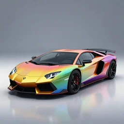 a high res octane render of a rainbow lamborghini