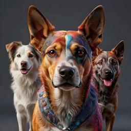 super beautiful mixed dog intricate artwork by tooth wu and wlop and beeple, greg rutkowski, very coherent symmetrical artwork, cinematic, hyper realism, high detail, octane render, unreal engine, 8 k, vibrant colors, smooth gradients, high contrast, depth of field, aperture f 1. 2