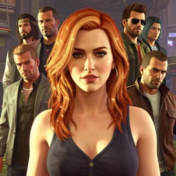 highly detailed upper body portrait christina hendricks in gta v, stephen bliss, unreal engine, fantasy art by greg rutkowski, loish, rhads, ferdinand knab, makoto shinkai and lois van baarle, ilya kuvshinov, rossdraws, tom bagshaw, global illumination, radiant light, detailed and intricate environment