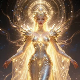 portrait of the powerful empress of the solar system in the style of anna dittmann and in the style of wayne barlowe. glowing, ornate and intricate, stunning, dynamic lighting, intricate and detailed.