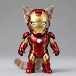 kitten in an iron man suit