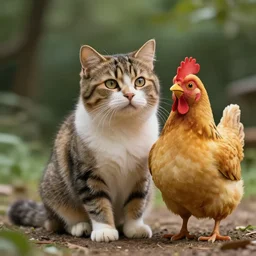 a cat and chicken hybrid, award-winning, photo realistic, cinematic, stunning