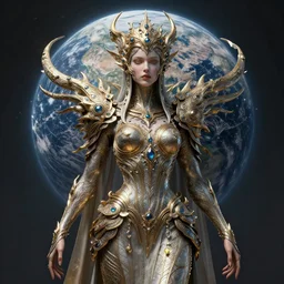 the earth queen, 4 k, intricate detailed, jaw dropping, gorgeous, surreal, octane render
