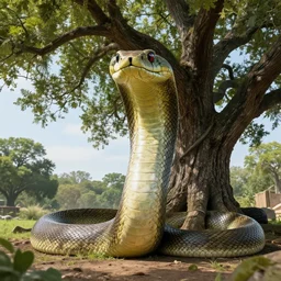 a giant snake with an oak tree for a head