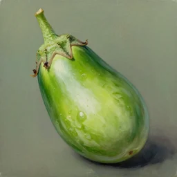 detailed painting of green aubergine