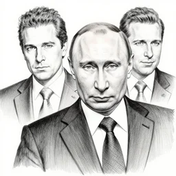line draw black pen high detail vladimir putin, art style by drew struzan, joseph christian leyendecker & ernie barnes