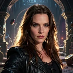 selfie portrait of Kate Beckinsale as DnD Thief lurking in dungeon, mattepainting concept Blizzard pixar maya engine on stylized background splash comics global illumination lighting artstation  lois van baarle, ilya kuvshinov, rossdraws