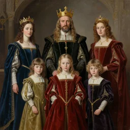 portrait of a fantasy royal family, ultra realistic, oil painting, digital art, highly detailed, photorealistic