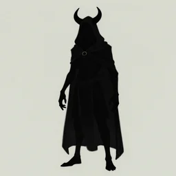tieling. hornless. dnd race. in hood and cape. Ominous silouette 2 foot tall. by craig mullins, featured on artstation