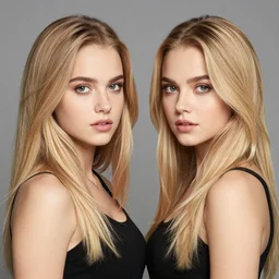 two beautiful blonde twin sisters