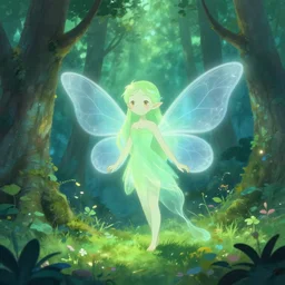 spirit sprite, forest, green, blue, hd,