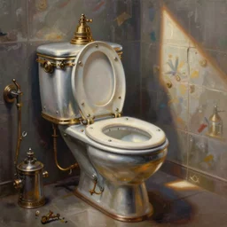 painting of a steampunk toilet by lilia alvarado, steampunk