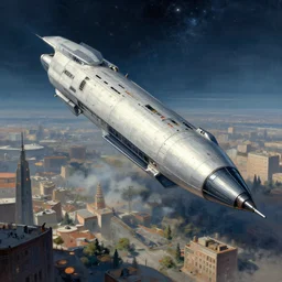 starship, city, stle of andrii vasyliev, artstation