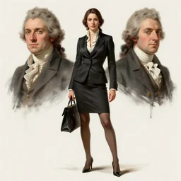 concept art of a business woman, artstation trending, by joseph mallord william turner, luis royo, highly detailed