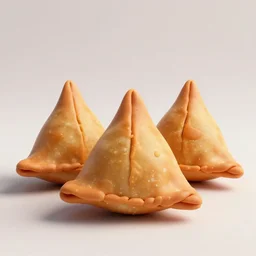 surreal 4 k matte rendering of samosa