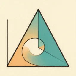 triangle triangulation. retro art by jean giraud. fibonacci