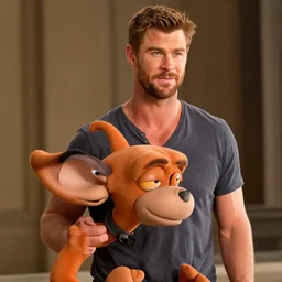 chris hemsworth playing gumby in a movie