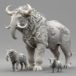 an intricate concept art of a large animal creature biomes, megafauna, ultra realistic, hyper detail, style by feng zhu and artgerm, trending on artstation, cgsociety, 8 k, octane render, high contrast, 3 d render, cgi, cinematic lighting
