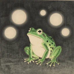 The Wednesday Frog, Itō Jakuchu, 1790, hanging out with orbs