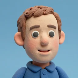 clay! close detailed sculpted head of mark zuckerberg , style: claymation puppet kids clay