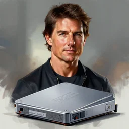 a portrait of tom cruise, rtx, unreal engine 5, digital painting, epic composition