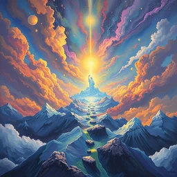 digital mind trips inspired by liberal spiritual dimensions, oil painting