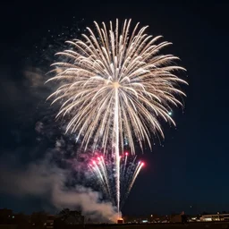 fireworks shooting out from a well, in the starry sky 4k detailed