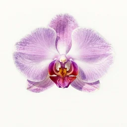 watercolor painting of a beautiful orchid on paper, high contrast, hyperrealist,