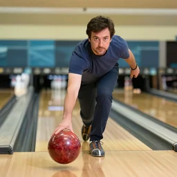 nick Offerman bowling a can of soup
