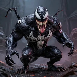 venomized elmo, venom, nightmarish, intricate