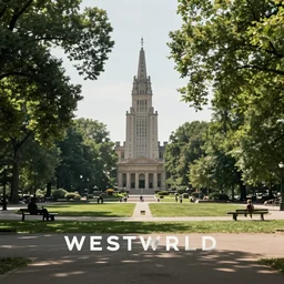 Movie still of Central Park in the summer, Westworld