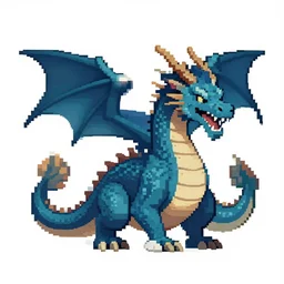 pixel art of a dragon, digital art