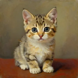 an oil painting of a kitten, trending on artstation, by salvador dali