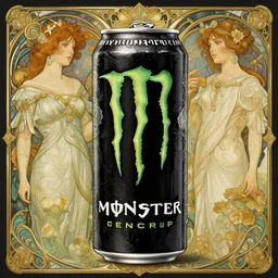 monster energy drink, intricate and very very beautiful and elegant, highly detailed, digital painting, artstation, concept art, smooth and sharp focus, illustration, art by tian zi and wlop and alphonse mucha