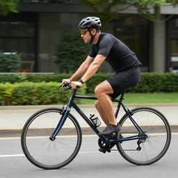 A man riding a bicycle