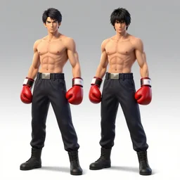 demon hero, made by Tomohiro Shimoguchi,Stanley Artgerm Lau, Ryō Akizuki,boxing gloves,worn pants ,ArtStation, CGSociety