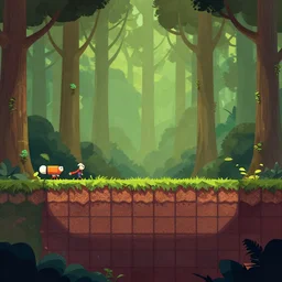 side-scrolling platformer forest level, hd, stylish, trending on artstation