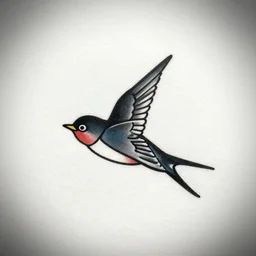 sailor tattoo of a swallow on white paper