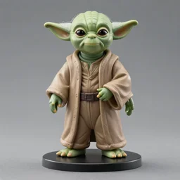 accurate detailed pvc, figurine of yoda with really long legs!!! figurine!!!, studio lighting, grey background, no shadow, trending on artstation, 4 k, highly detailed!!!