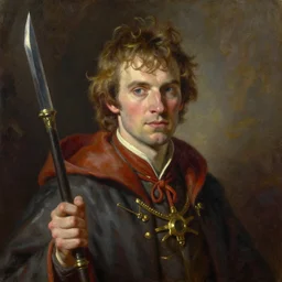 an oil painting of nathan fielder as a wizard