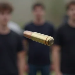 close up zoom bullet flying through the air in slomo, slow motion, slomo guys,