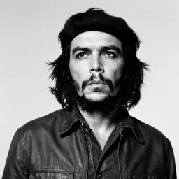 guerrillero heroico, a black and white photo of john malkovich as che guevara, a character portrait by rene burri, behance, socialist realism, 1 9 7 0 s, colorized, associated press photo
