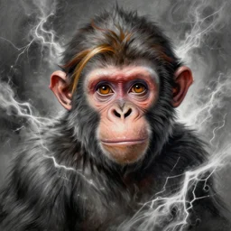 Very funny Emma Watson looking like an old monkey, colorful painting on grey scale face, powerful , magic, thunders, dramatic lighting, intricate, wild, highly detailed, digital painting, artstation, concept art, smooth, sharp focus, illustration, art by artgerm and greg rutkowski and alphonse mucha, footage