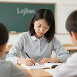Learning the Lojban language in a classroom.