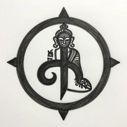 beautiful drawing, a hindu symbol