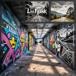 pyrography, spray painted graffiti, perspective chalk art pastiche by Lisa Frank, Josephine Wall and Dan Mumford