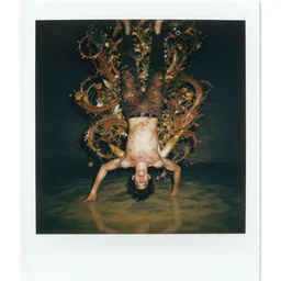 polaroid photo:: a creepy man upside down dipped in murky waters, studio lighting:: by beeple and James Gilleard and Justin Gerard :: ornate, dynamic, particulate, intricate, elegant, highly detailed, centered, smooth, sharp focus