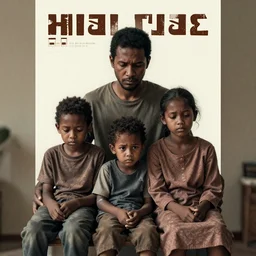 a poster design of a miserable black family by adhira putra,