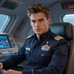epic professional digital art of stunningly handsome male starship helmsman, by leesha hannigan, iris van herpen, artstation, cgsociety, wlop, epic, much wow, much detail, gorgeous, detailed, masterpiece