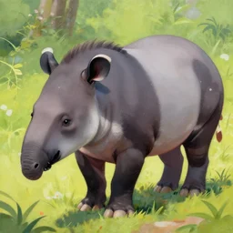 A painting of a tapir in the style of Ayami Kojima.